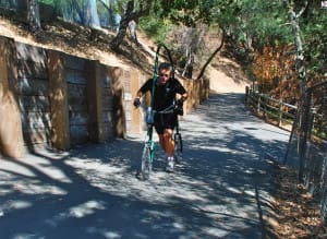 GlideCycle running bike uphill